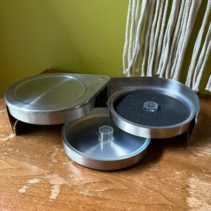 Professional Chrome Silver Cocktail Salter & Rimmer 3-tiered Stainless Steel